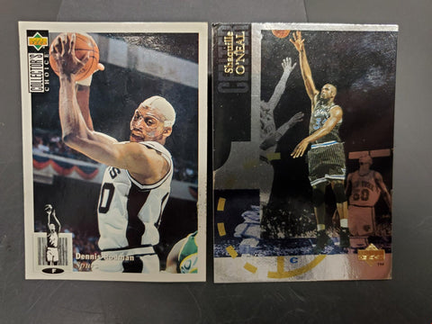 '94 '95 Upper Deck Dennis Rodman & Shaquille O'neal Basketball Trading Cards