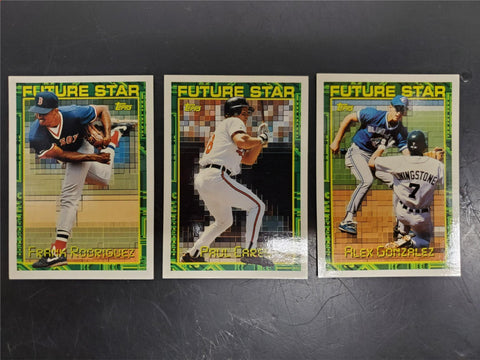 '94 Topps Future Star Baseball Cards Paul Carey Alex Gonzalez Frank Rodriguez