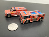 Vintage 1974 & 1976 Hot Wheels Fire-Eater & Fire Rescue Vehicle Truck Mattel HK