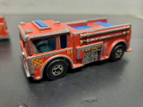 Vintage 1974 & 1976 Hot Wheels Fire-Eater & Fire Rescue Vehicle 
