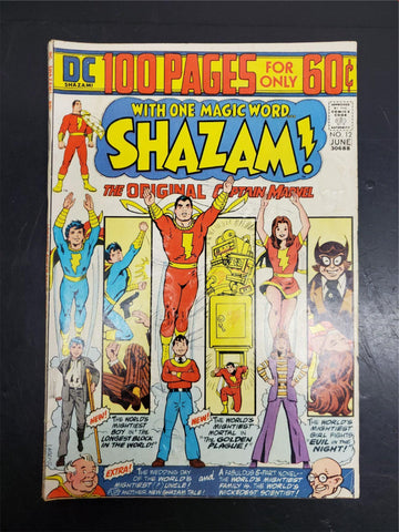 Vtg DC Shazam! No. 12 June 1973 100 Pages The Original Captain Marvel Good Cond.