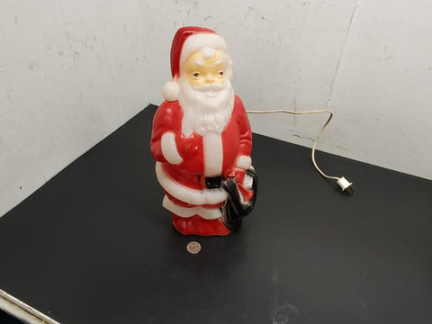Vtg 14" Mini Santa Claus Blow Mold Plastic Christmas Holiday Home Decor Indoors