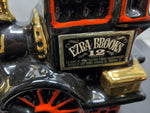 Vtg Empty Ezra Brooks Black Red Gold Locomotive Whiskey Decanter Bottle Unique