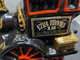 Vtg Empty Ezra Brooks Black Red Gold Locomotive Whiskey Decanter Bottle Unique