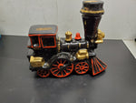 Vtg Empty Ezra Brooks Black Red Gold Locomotive Whiskey Decanter Bottle Unique