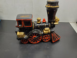 Vtg Empty Ezra Brooks Black Red Gold Locomotive Whiskey Decanter Bottle Unique