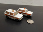 Vtg 1975 Matchbox Rolamatics Pair of No. 20 Police Patrol Trucks Lesney England