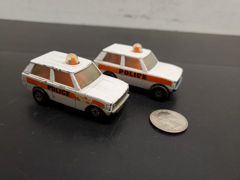 Vtg 1975 Matchbox Rolamatics Pair of No. 20 Police Patrol Trucks Lesney England