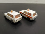Vtg 1975 Matchbox Rolamatics Pair of No. 20 Police Patrol Trucks Lesney England