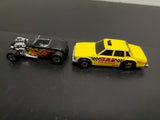 Vtg 1973 & 1982 Hot Wheels Rat Rod W/ Flames & Taxi Made by Mattel HK Collectibl