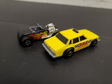 Vtg 1973 & 1982 Hot Wheels Rat Rod W/ Flames & Taxi Made by Mattel HK Collectibl
