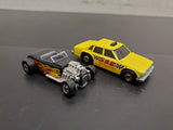 Vtg 1973 & 1982 Hot Wheels Rat Rod W/ Flames & Taxi Made by Mattel HK Collectibl