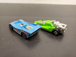 Vtg 1979 Hot Wheels Green Racecar & 1973 Blue Racecar Mattel Hong Kong Collectib