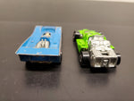 Vtg 1979 Hot Wheels Green Racecar & 1973 Blue Racecar Mattel Hong Kong Collectib