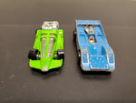 Vtg 1979 Hot Wheels Green Racecar & 1973 Blue Racecar Mattel Hong Kong Collectib