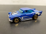Vtg 1976 Hot Wheels Blue '55 Chevy "Custom Rod" Engine Scoop Mattel Collectible