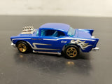 Vtg 1976 Hot Wheels Blue '55 Chevy "Custom Rod" Engine Scoop Mattel Collectible
