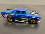 Vtg 1976 Hot Wheels Blue '55 Chevy "Custom Rod" Engine Scoop Mattel Collectible