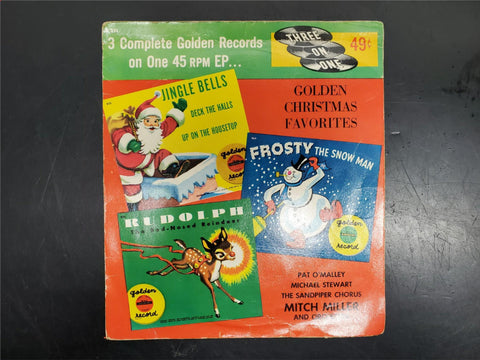 Vtg 45 RPM Vinyl Golden Xmas Faves Jingle Bells Frosty The Snow Man Rudolph More