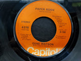 Vtg 45 Rpm Vinyl Gene Watson Paper Rosie &Don't Look at Me 1977 Capitol Records