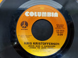 Vtg 1973 45 Rpm Vinyl Kris Kristofferson Ft. Jesus Was  A Capricorn & Why Me
