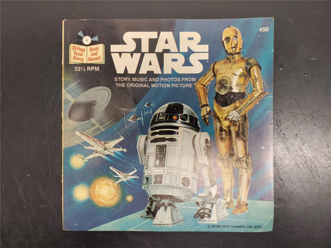 Vtg 33 1/3 Rpm Star Wars 24 Page Read-Along Book-Story, Music & Pics From Movie!