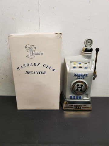 Vtg Empty 1968 Jim Beam Harold's Club Reno Slot Machine Decanter Original Box