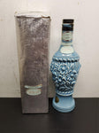 Vtg Empty 1967 Jim Beam Blue Flowered Design Decanter Embossed W/ Original Box