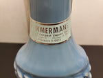 Vtg Empty 1967 Jim Beam Blue Flowered Design Decanter Embossed W/ Original Box