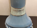 Vtg Empty 1967 Jim Beam Blue Flowered Design Decanter Embossed W/ Original Box