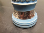 Vtg Empty 1967 Jim Beam Blue Flowered Design Decanter Embossed W/ Original Box