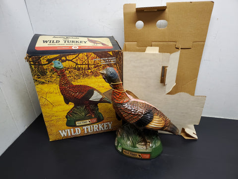 Vtg Austin Nichols Empty Wild Turkey Liquor Bottle 185 No. 6 Decanter & Box
