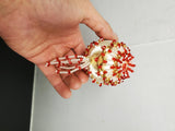Vintage Set of 2 Christmas Tree Ornate Decorative Ornaments Red Gold Green Nice