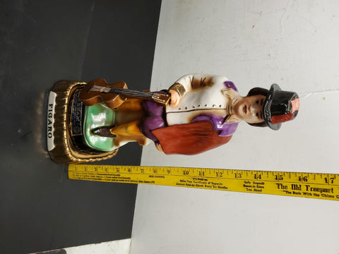 Vtg EMPTY Jim Beam 1977 Figaro decanter W/Music Box & Stand Regal China
