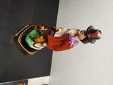 Vtg EMPTY Jim Beam 1977 Figaro decanter W/Music Box & Stand Regal China