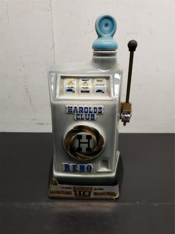 Vtg EMPT 1968 Jim Beam Harold's Club Reno Slot Machine  Liquor/Decanter Regal Ch