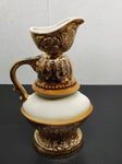 Vtg EMPTY 1976 Jim Beam Ornate Floral Gold Liquor Decanter Sculpture Regal China