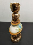 Vtg EMPTY 1976 Jim Beam Ornate Floral Gold Liquor Decanter Sculpture Regal China