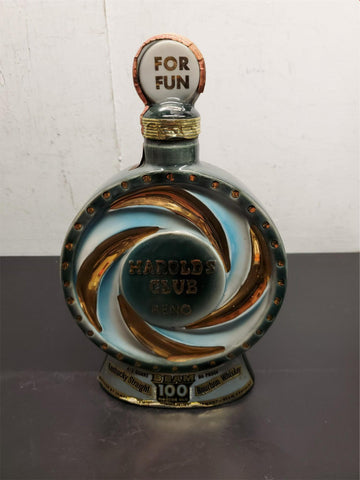 Vtg EMPTY 1965 Jim Beam Harold's Club Reno Pinwheel Bottle/Decanter  Rare!