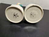 Vtg EMPTY 1968 Royal Enfield Flower Child & Hippie Porcelain Liquor Decanters