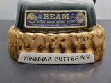 Vtg EMPTY 1977 Jim Beam Madam Butterfly China Decanter W/Music Box Works Classy