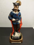 Vtg EMPTY 1979 Jim Beam Mephistopheles Decanter W/Base & Music Box Regal China