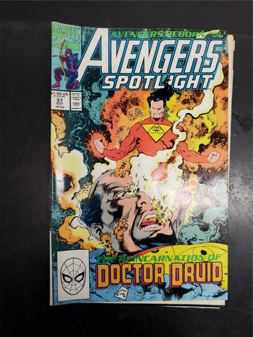 Vtg 1990 Marvel Comic Book Avengers Reborn Spotlight Doctor Druid #37 Good Cond.