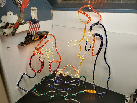 31" Rope Light Nativity Scene Christmas Light Indoor/Outdoor Display Holidays UL