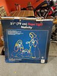 31" Rope Light Nativity Scene Christmas Light Indoor/Outdoor Display Holidays UL