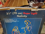 31" Rope Light Nativity Scene Christmas Light Indoor/Outdoor Display Holidays UL