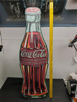 Coca cola Bottle Coke Die Cut Embossed Premium Metal Tin Sign Vintage Garage 35"