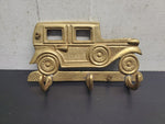 Vintage Solid Brass Antique Car Key/Jacket/Coat Holder Wall Hanger 6 1/2" Long