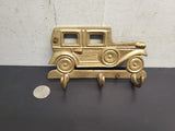 Vintage Solid Brass Antique Car Key/Jacket/Coat Holder Wall Hanger 6 1/2" Long
