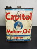 Vintage Atlantic Capitol Medium Motor Oil 2 Gallon Gas Petroleum Can-EMPTY